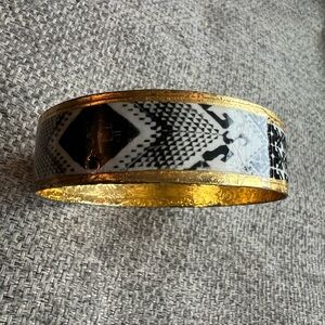 Gold and Black Patterned noonday Bangle